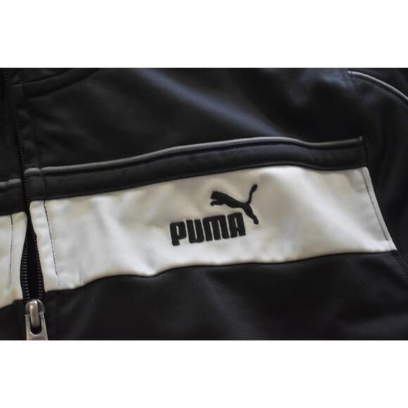 Puma Track Jacket Full Zip Black Long Sleeve Athletic Sweater Boys Size Large - Picture 5 of 7